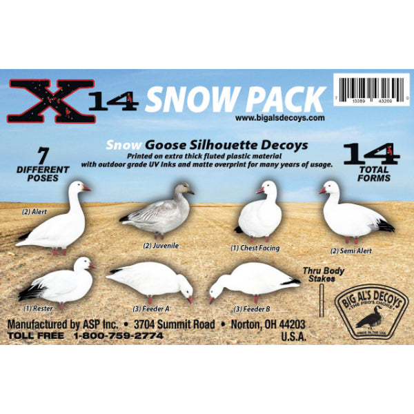 Big Al's Decoys X14 Snow Goose Silhouette Pack