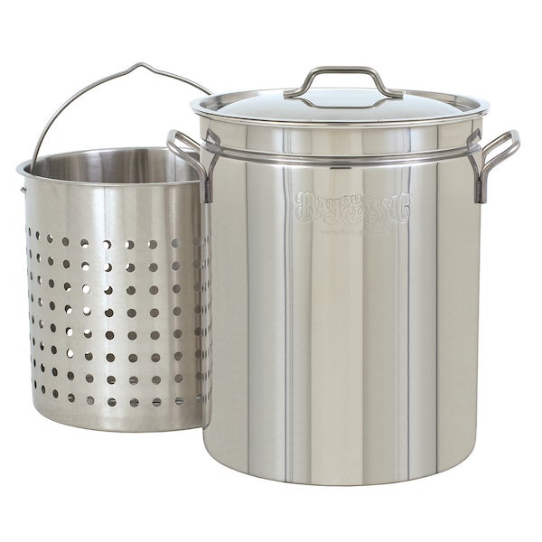 Bayou Classic 44-qt Stainless Stockpot with Lid and Basket