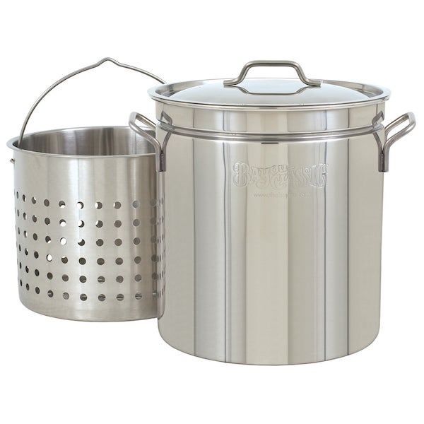 Bayou Classic 24-qt Stainless Stockpot with Lid and Basket