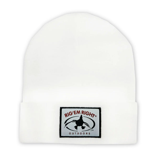 Rig Em Right Solid White Beanie