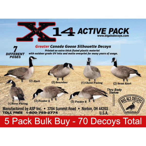 Big Als x14 Bulk Pack Canada Goose Silhouette Decoys Canadian Waterfowl Supplies