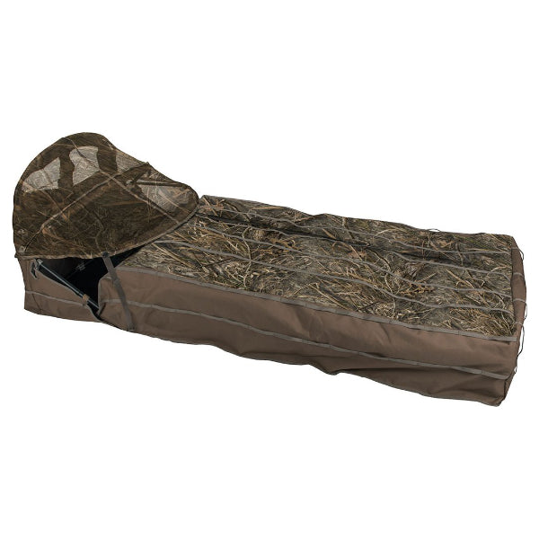 Drake Waterfowl Ghillie Layout Blind With Spring Loaded Bonnet