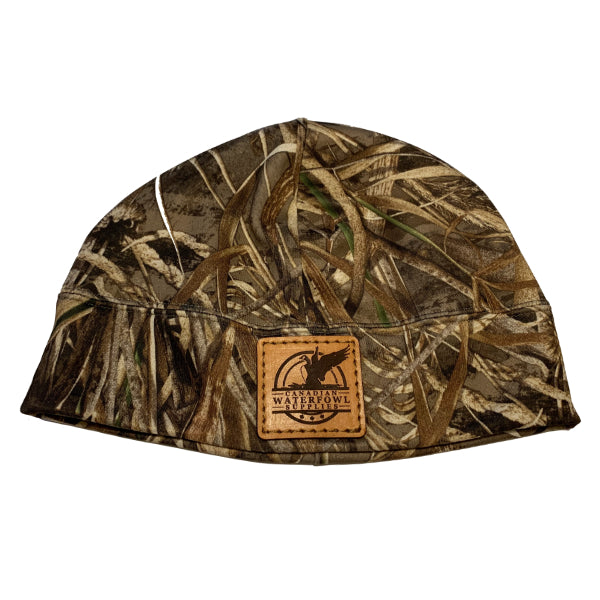 Leather Patch Microfleece Beanie